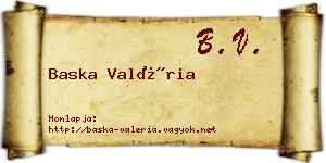 Baska Valéria névjegykártya